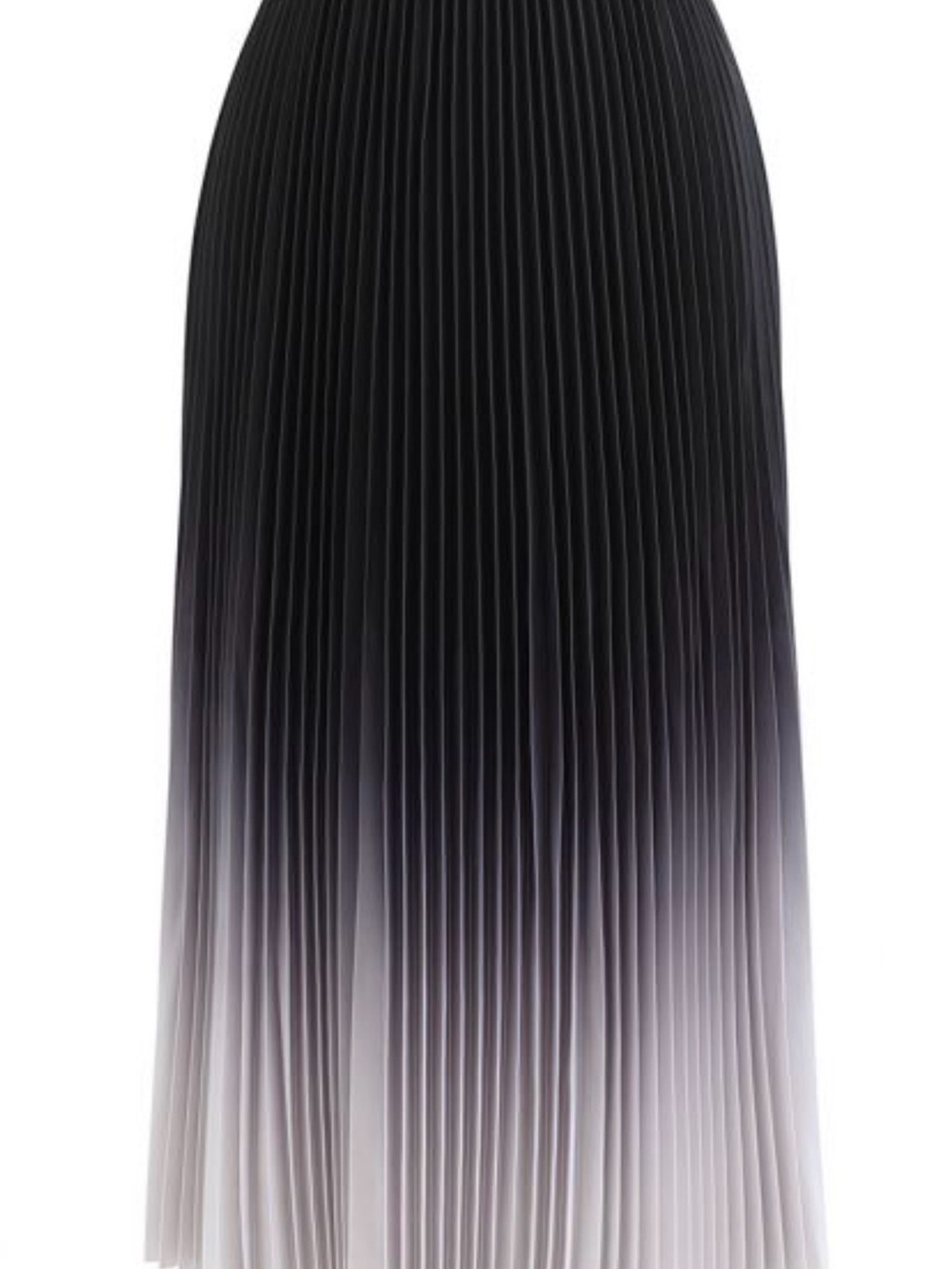 WD.NY Black to Light Gray Ombre Pleated Maxi Skirt
